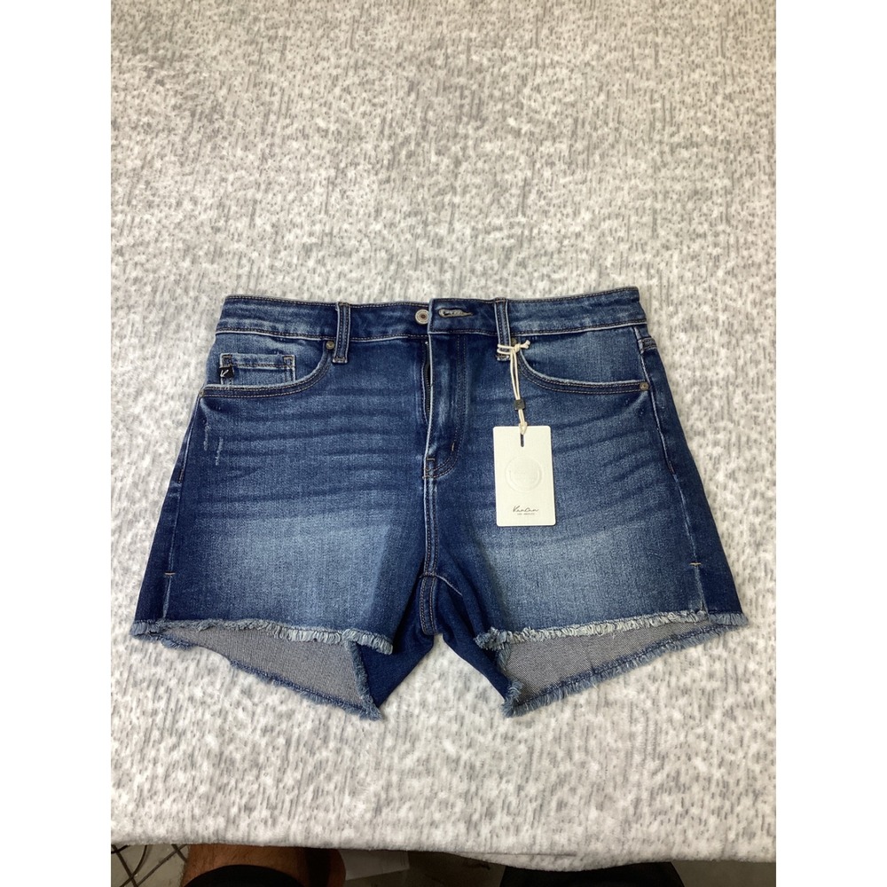 KanCan The Levy High Rise Denim Shorts Dark Wash Raw Hem XL KC9212D